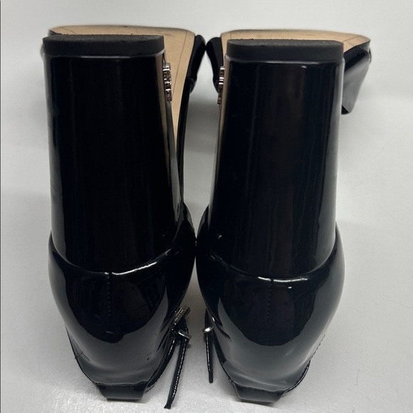 Sam Edelman Odina Chunky Block Heel Open Toe Shoes Patent Leather Black Size 9.5 - Picture 8 of 11